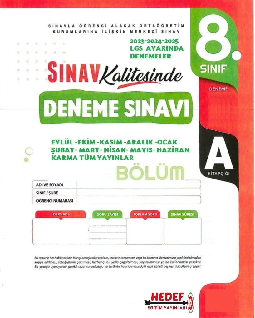 Diğer Yayınlar Denemeleri 1-10